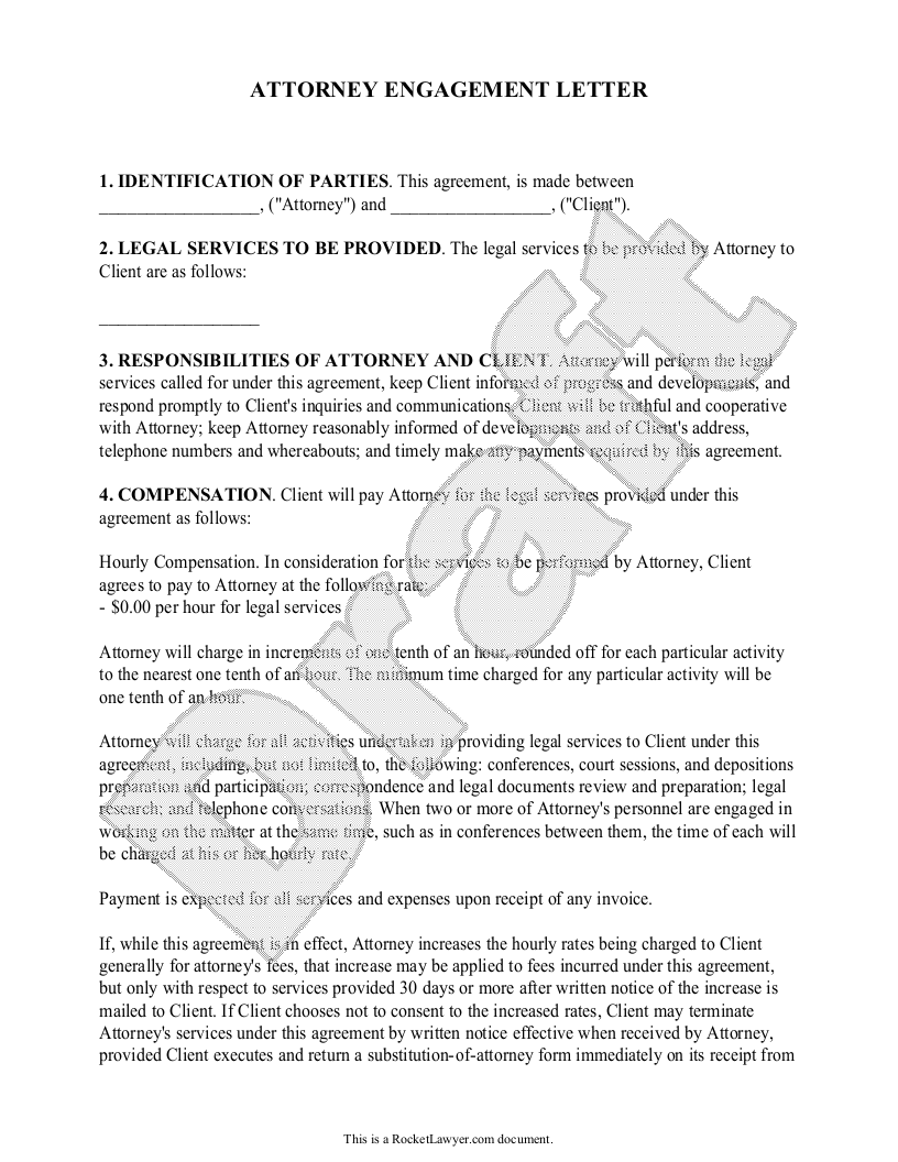 Sample Attorney Engagement Letter Template