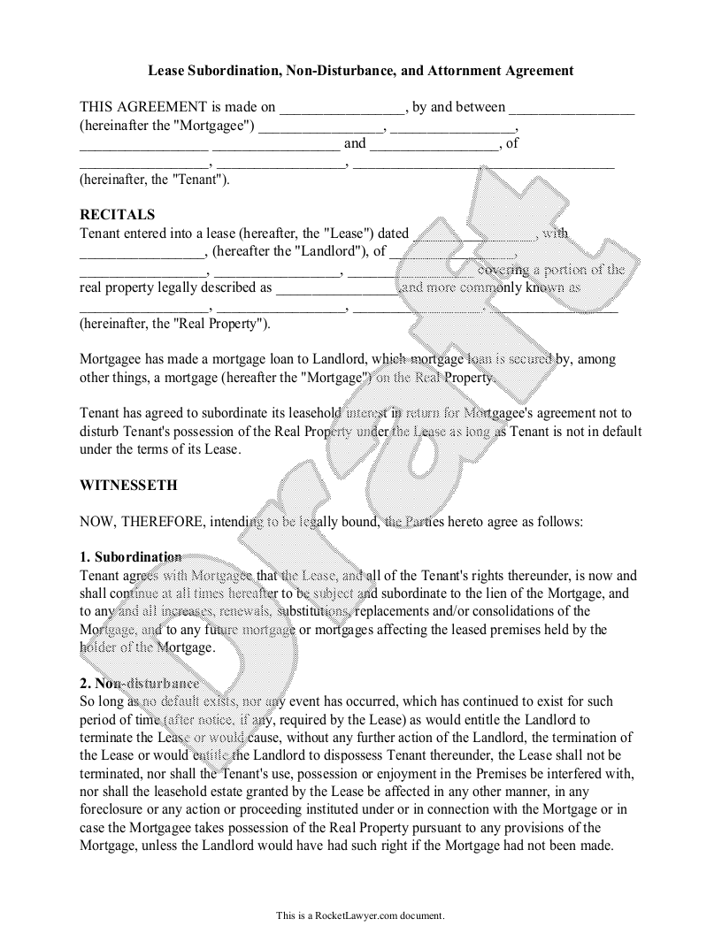 Sample Attornment Agreement Template