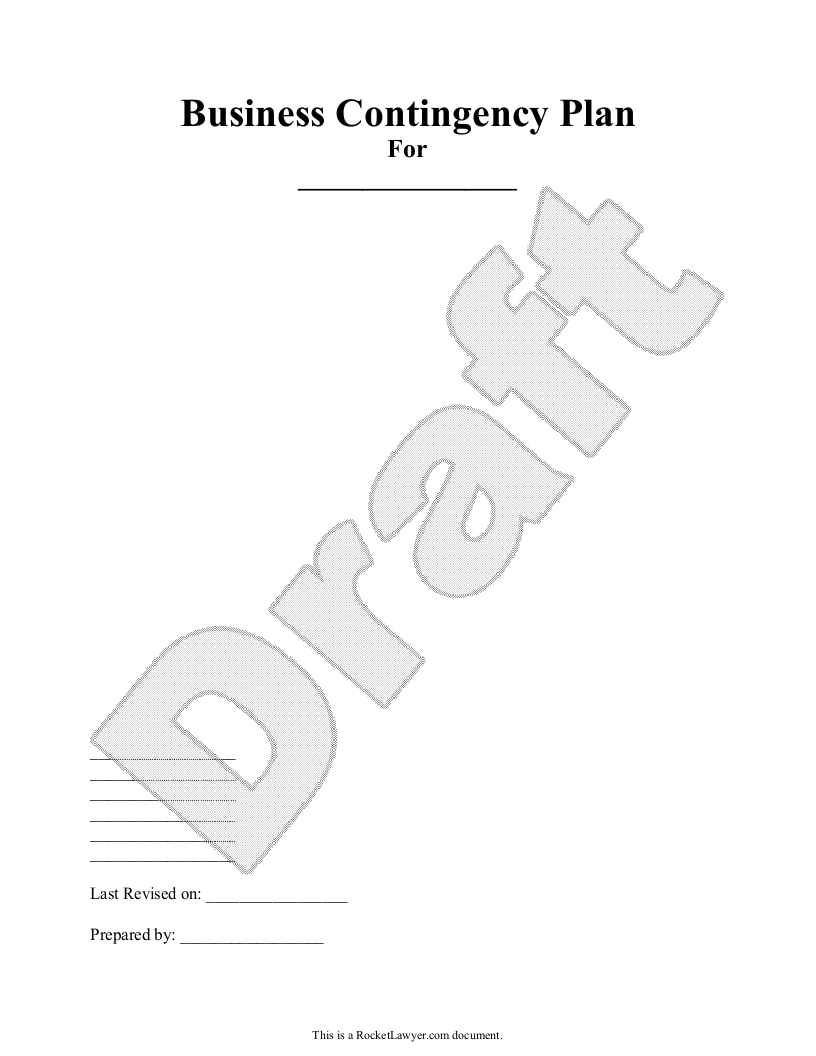 Sample Business Contingency Plan Template