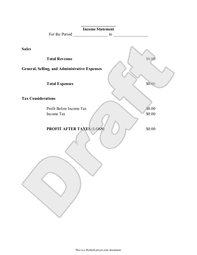 Sample Business Financial Statement Template