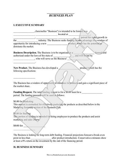 free law firm business plan sample