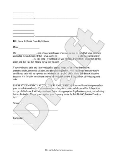 Sample Cease and Desist Letter Template