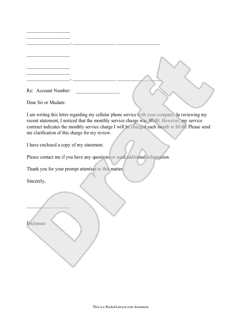 Sample Cell Phone Inquiry Letter Template