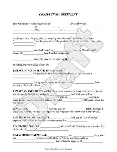 Free Consulting Agreement Free To Print Save Download