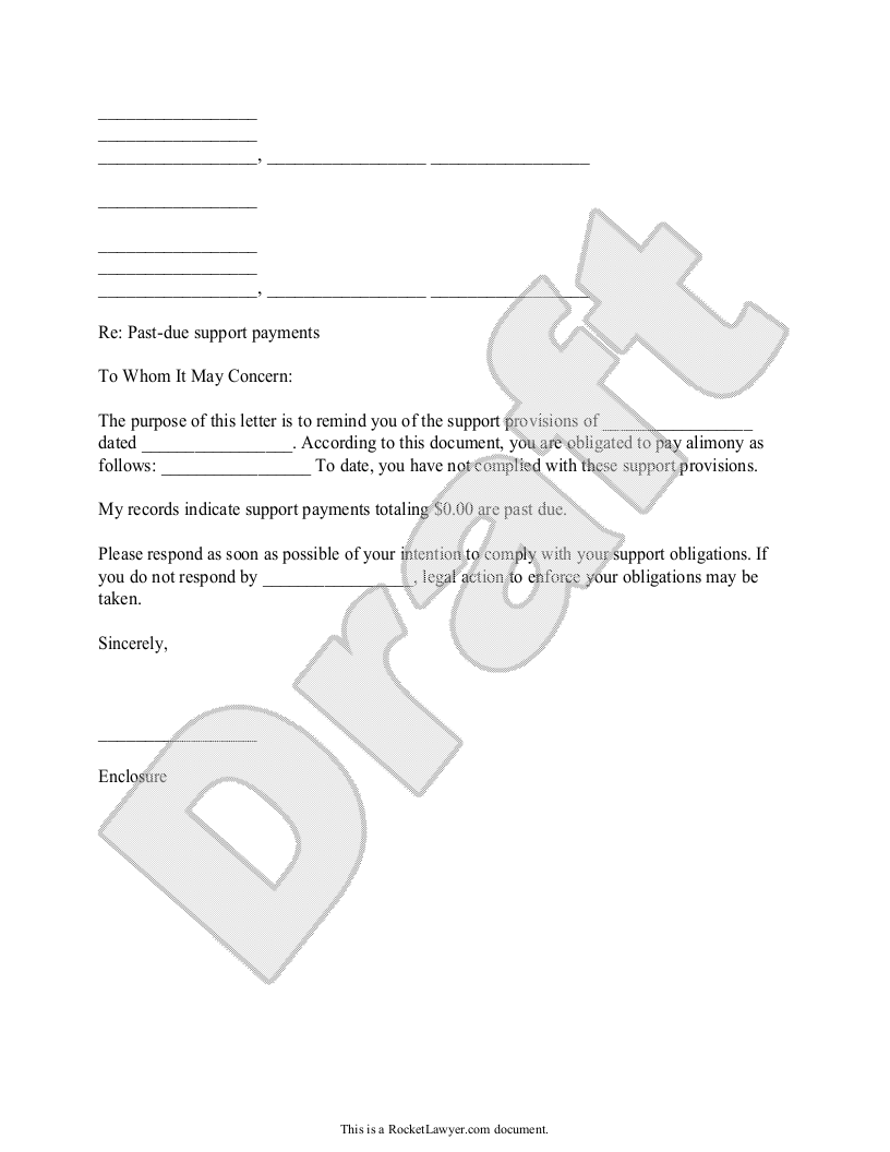 Free Demand for Alimony Payment Template Rocket Lawyer