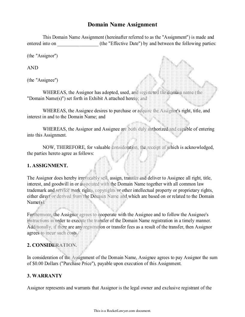 Domain assignment template Domain assignment template picture