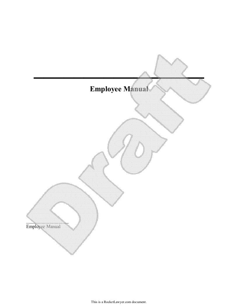 Sample Employee Manual Template
