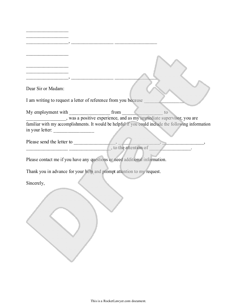 Sample Employment Reference Request Template