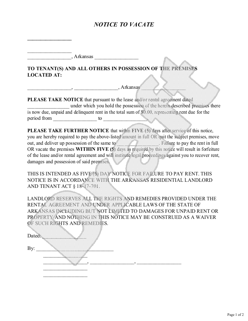 Eviction Notice Texas Template