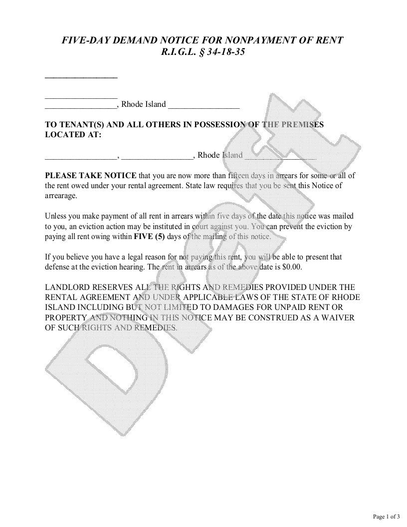 free rhode island eviction notice free to print save download