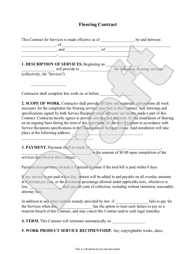 Flooring Contract Template