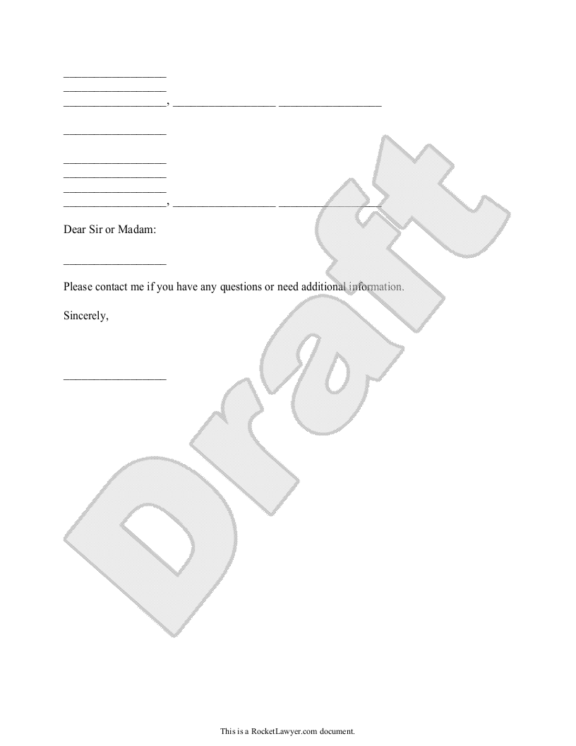 Sample Form Letter Template