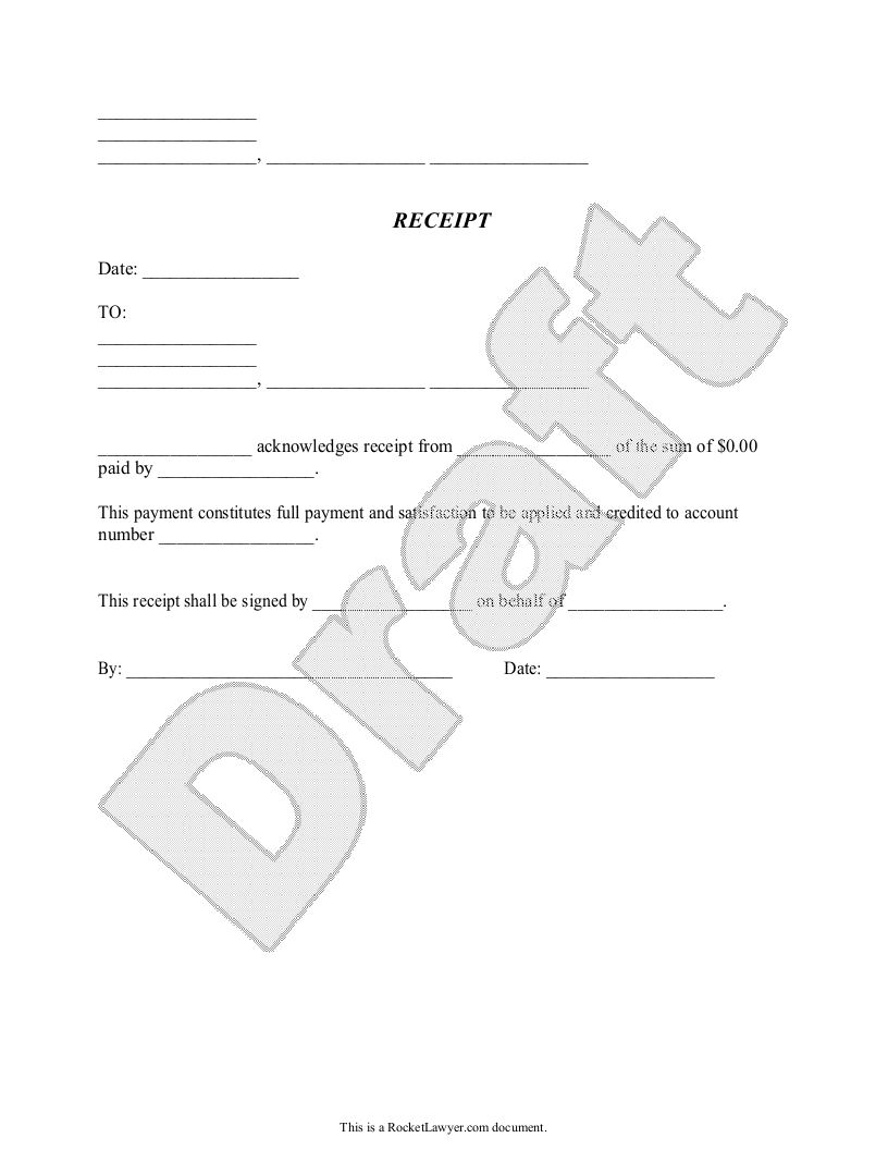 Free General Receipt Template FAQs Rocket Lawyer