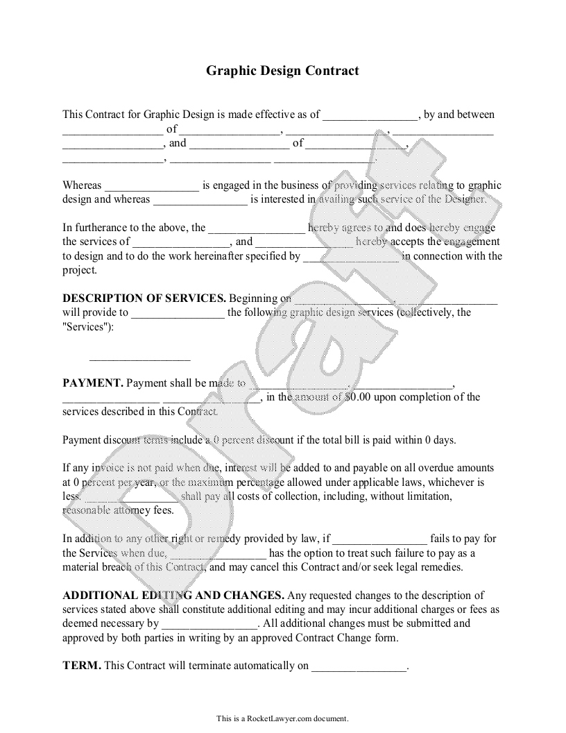 Free Graphic Design Contract Free To Print Save Download