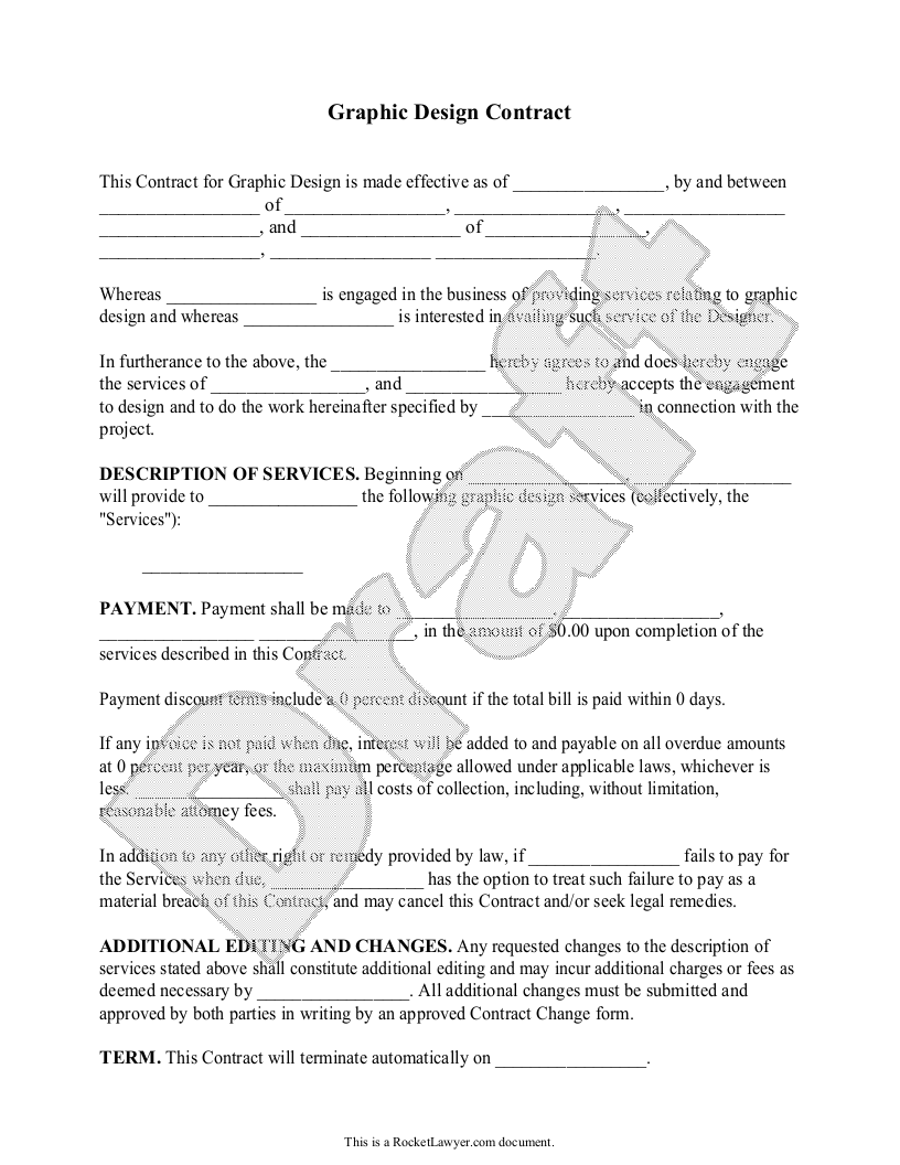 Free Graphic Design Contract Make Sign Rocket Lawyer