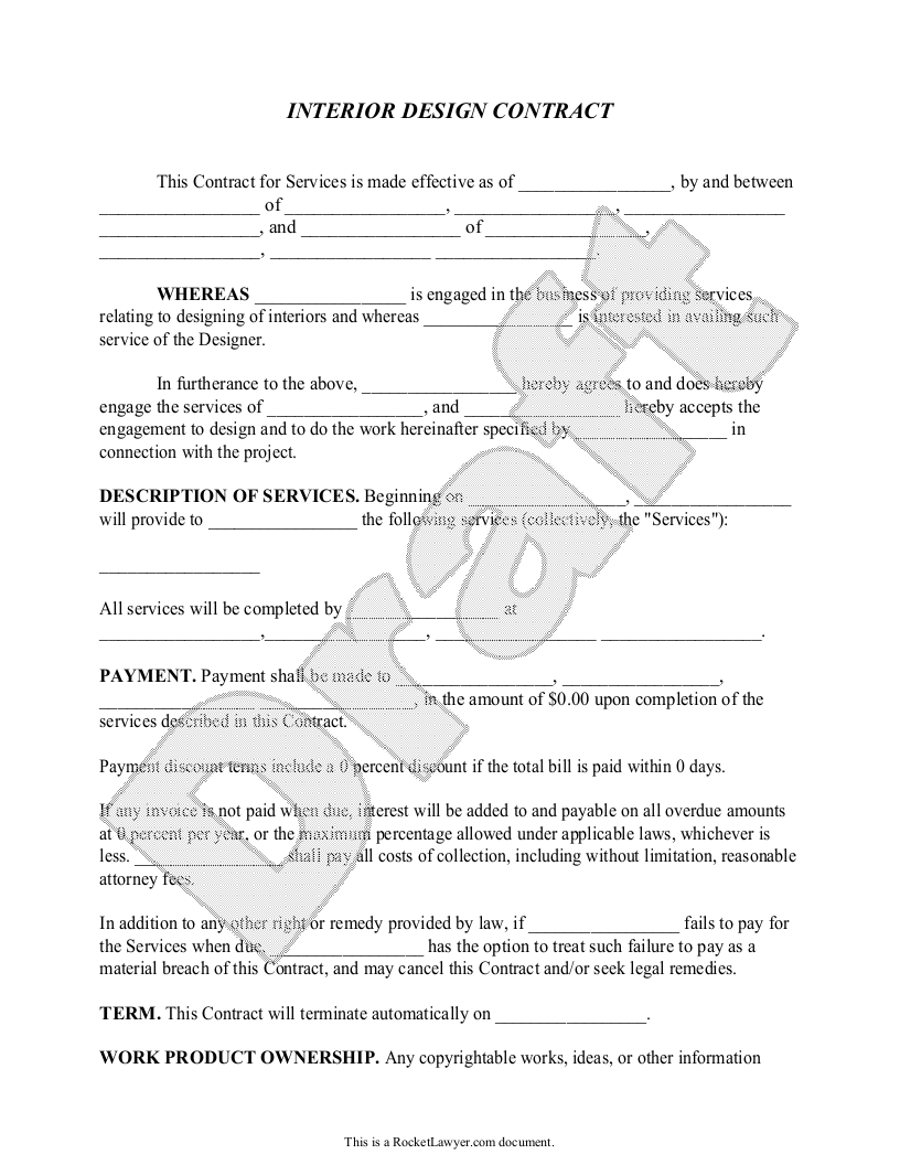 Interior Design Contract Template Free Download