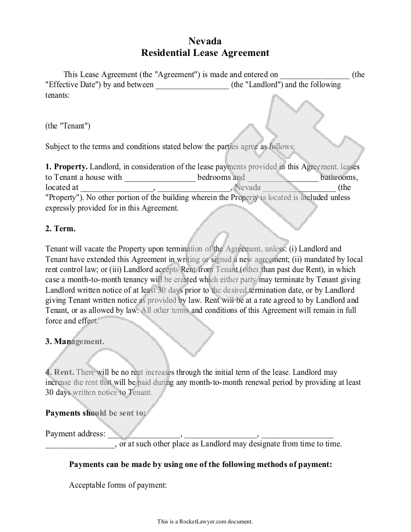 free nevada lease agreement template faqs rocket lawyer