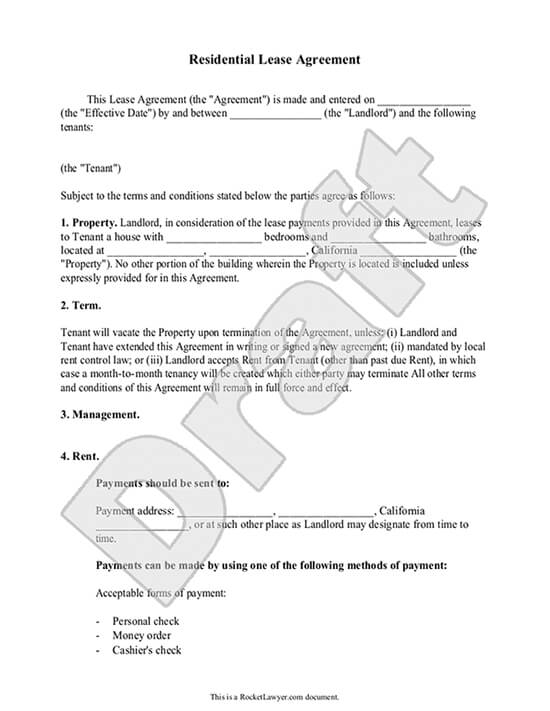 free lease agreement free to print save download