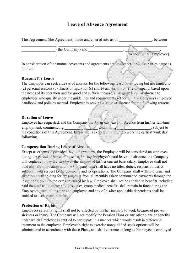 Sample Leave of Absence Template