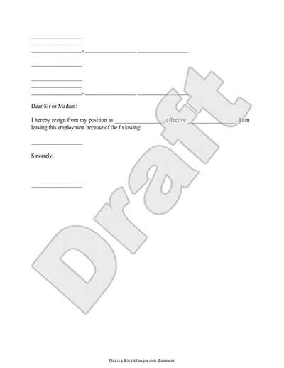 Free Resignation Letter Template Faqs Rocket Lawyer