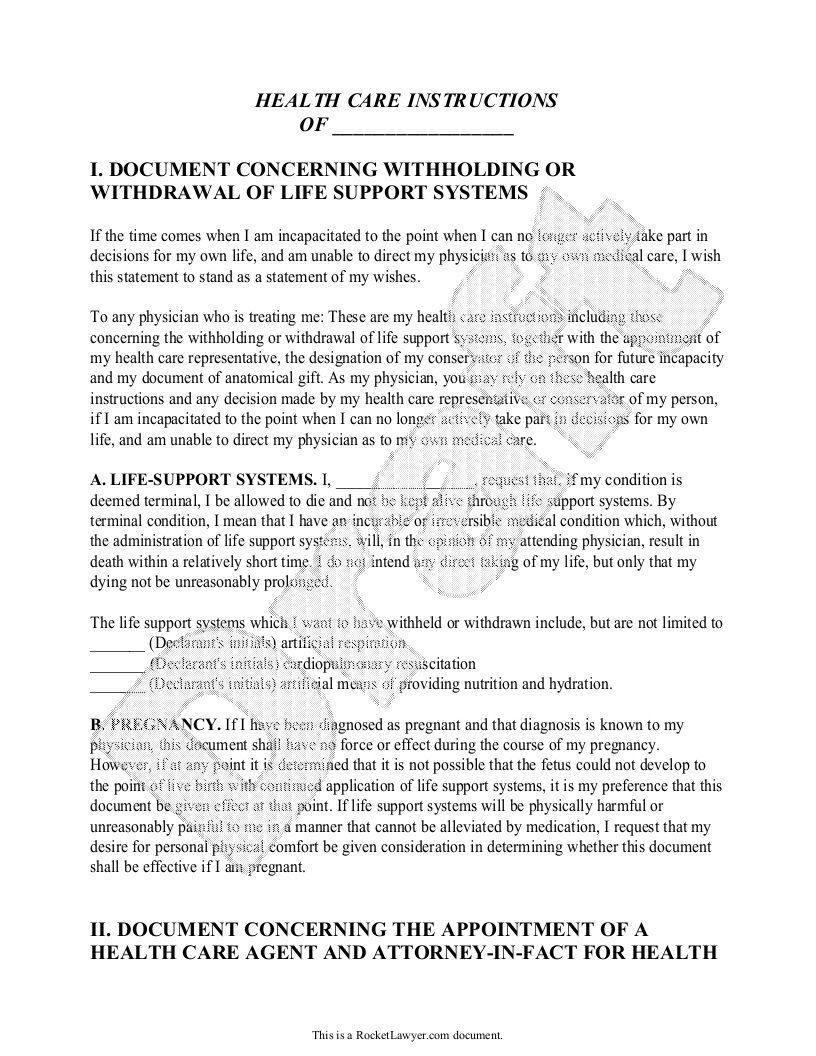 Free Connecticut Living Will Template & FAQs Rocket Lawyer