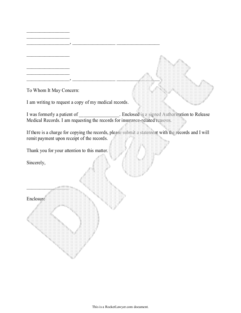 Free Medical Records Request  Free to Print, Save & Download For Medical Legal Report Template