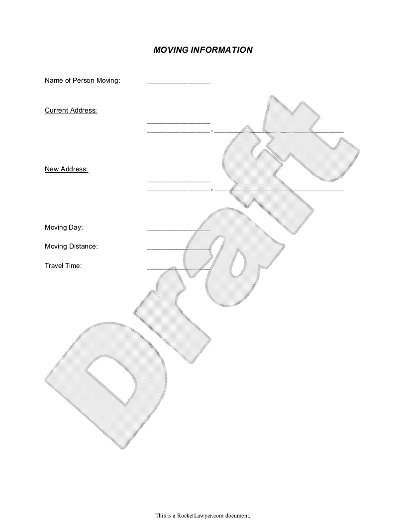 Sample Moving Checklist Template