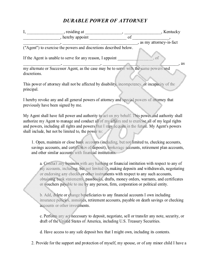 Free Kentucky Power of Attorney Template - Rocket Lawyer