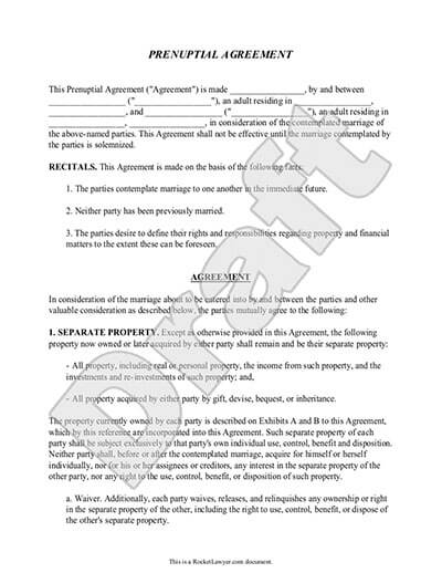 Free Prenuptial Agreement Free To Print Save Download