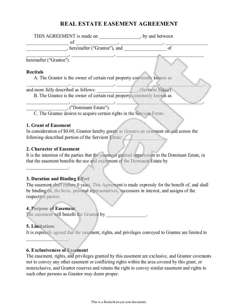 Easement Agreement Template