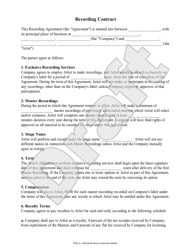 Songwriter Agreement Template