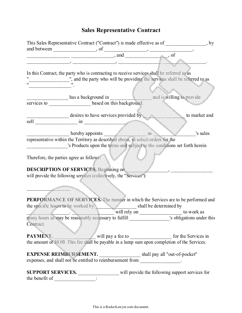 Free Sales Representative Contract Free to Print, Save & Download Intended For sales representation agreement template Free Sales Representative Contract Free to Print, Save & Download Intended For sales representation agreement template