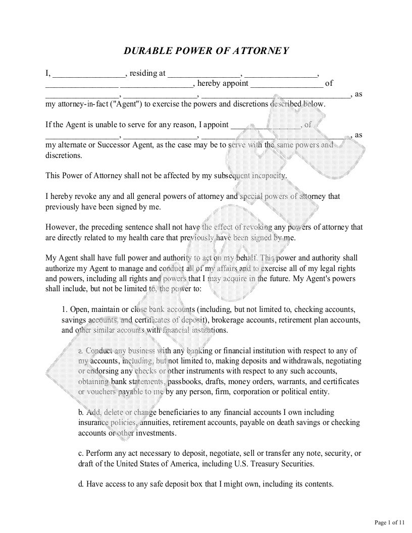 Sample Special Power of Attorney Template
