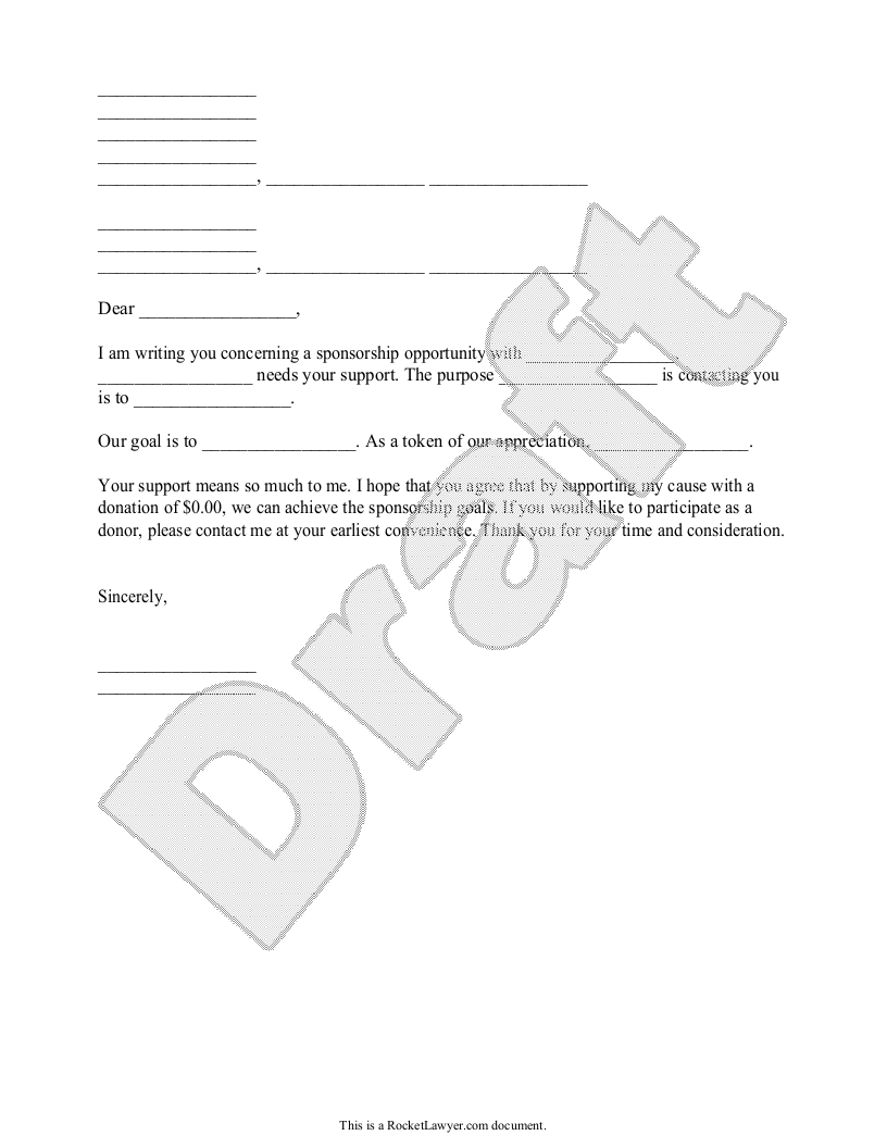 Free sponsorship letter | free to print, save & download