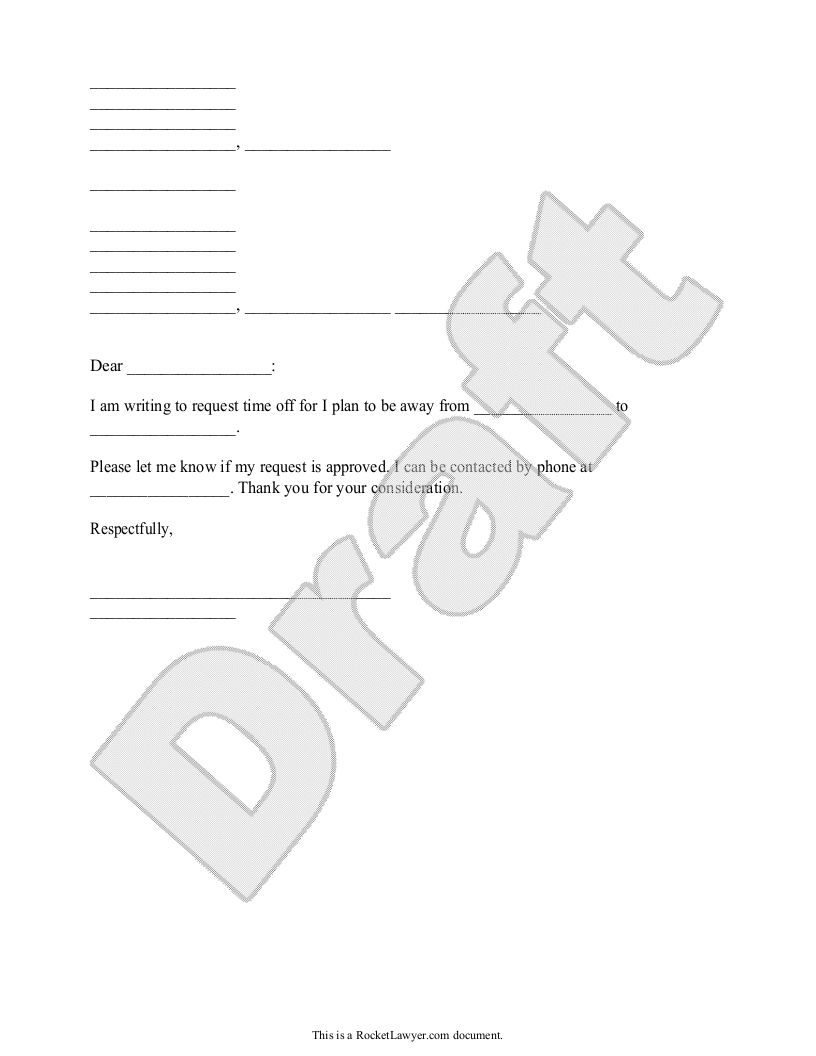 Sample Time Off Request Template