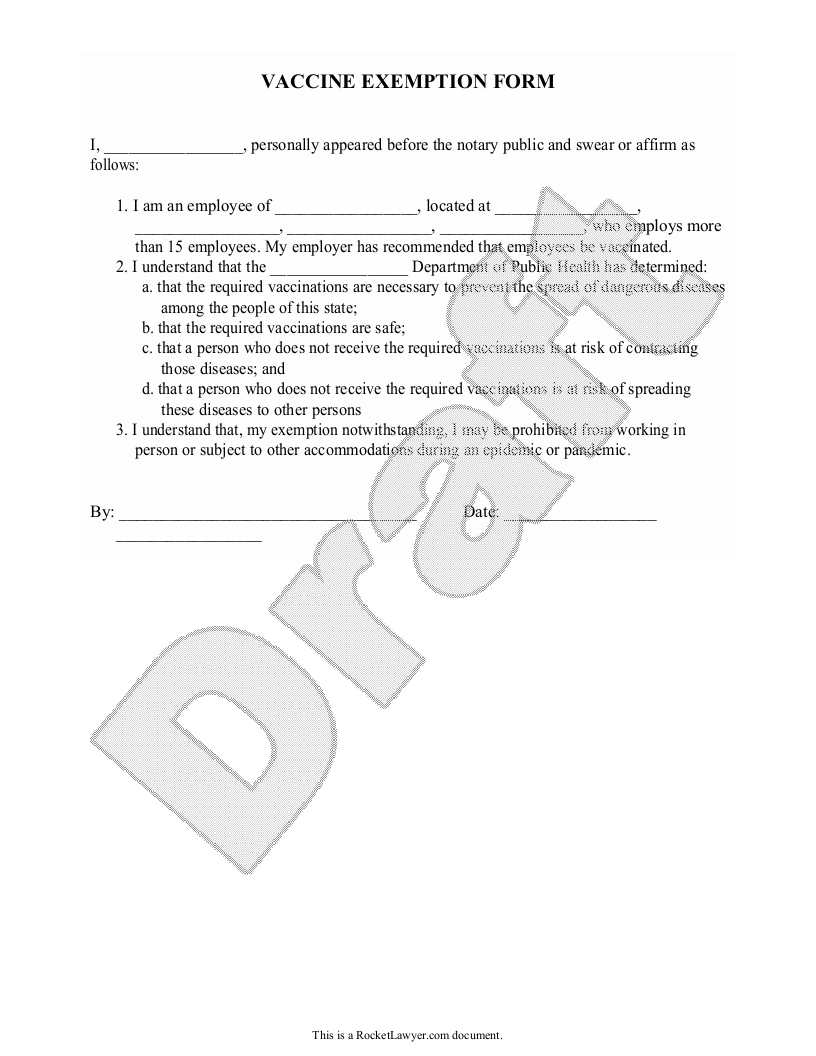 Free Vaccine Exemption Form  Free to Print, Save & Download