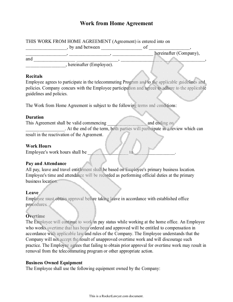 homeworking agreement