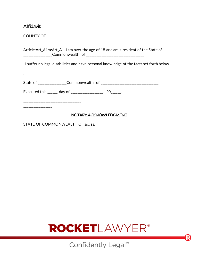 Free affidavit | free to print, save & download