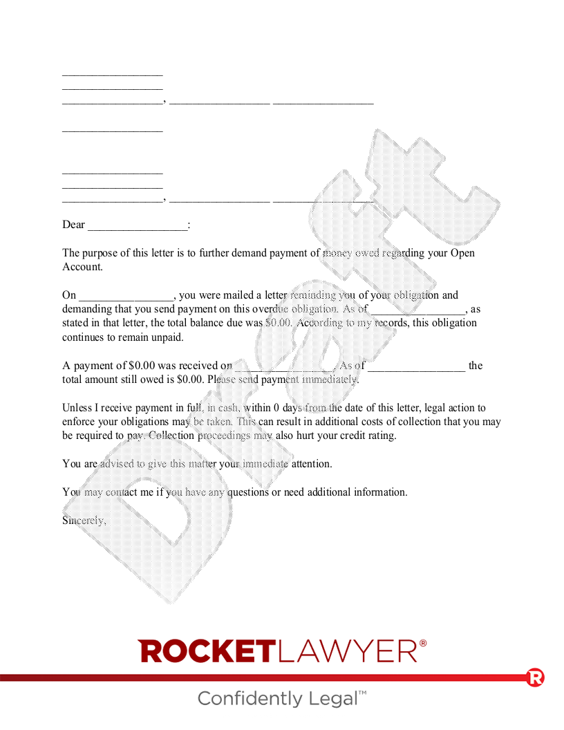 Free 60Day Past Due Letter Template & FAQs Rocket Lawyer