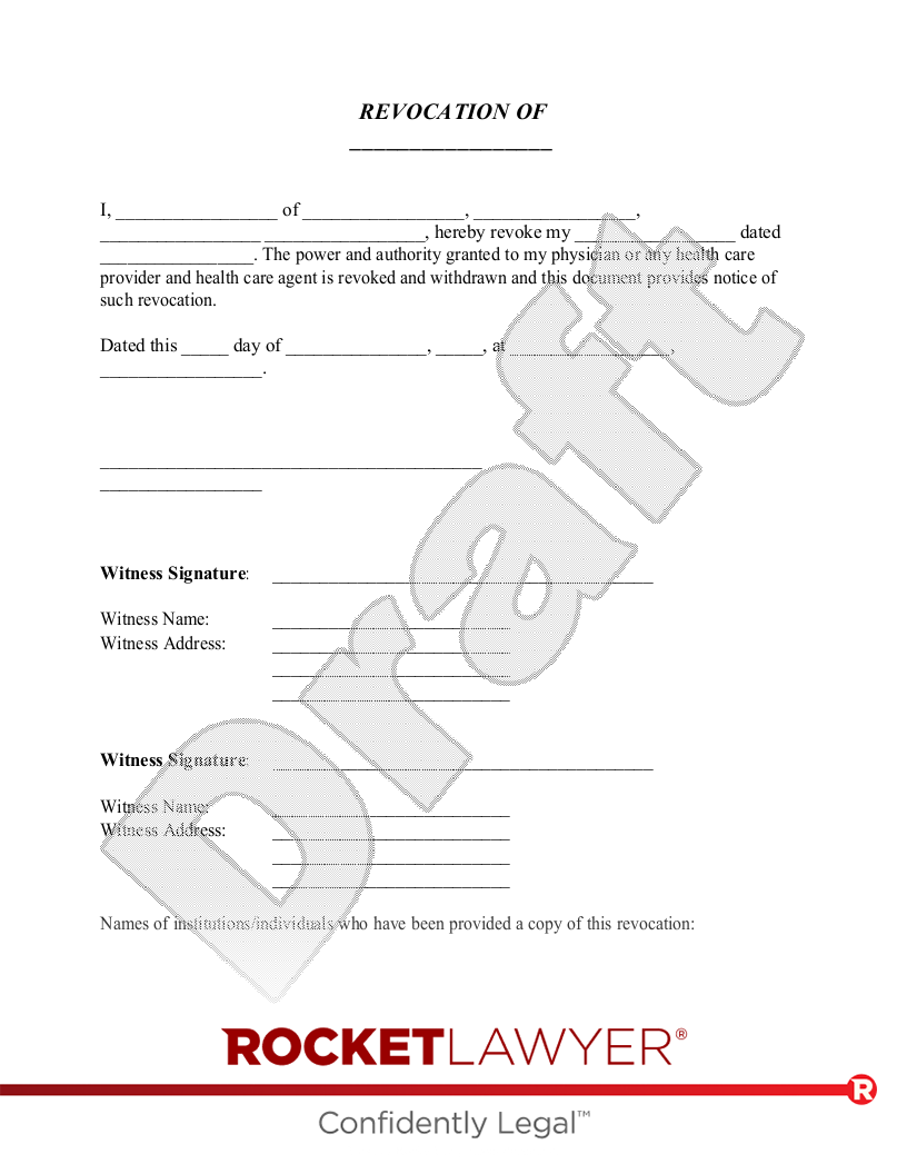 Advance Directive Revocation document preview