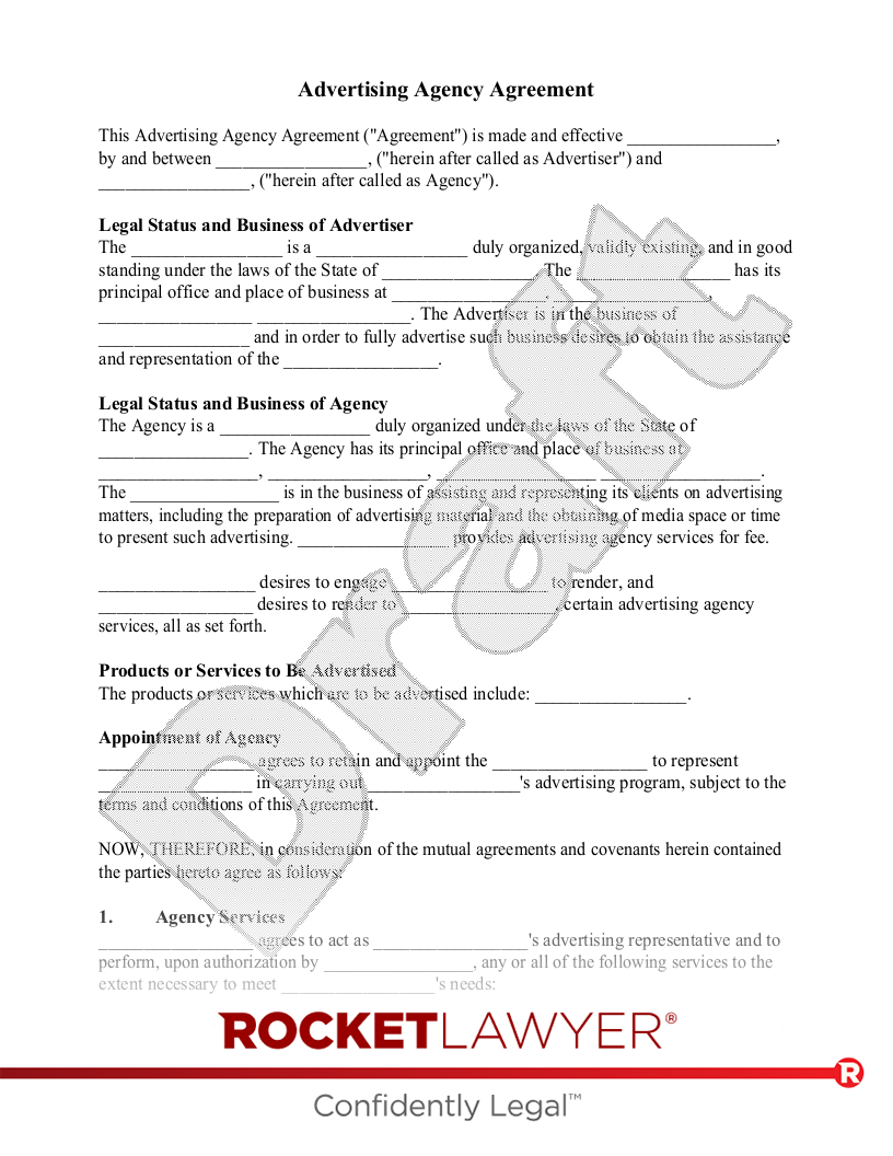 Advertising Agency Agreement document preview