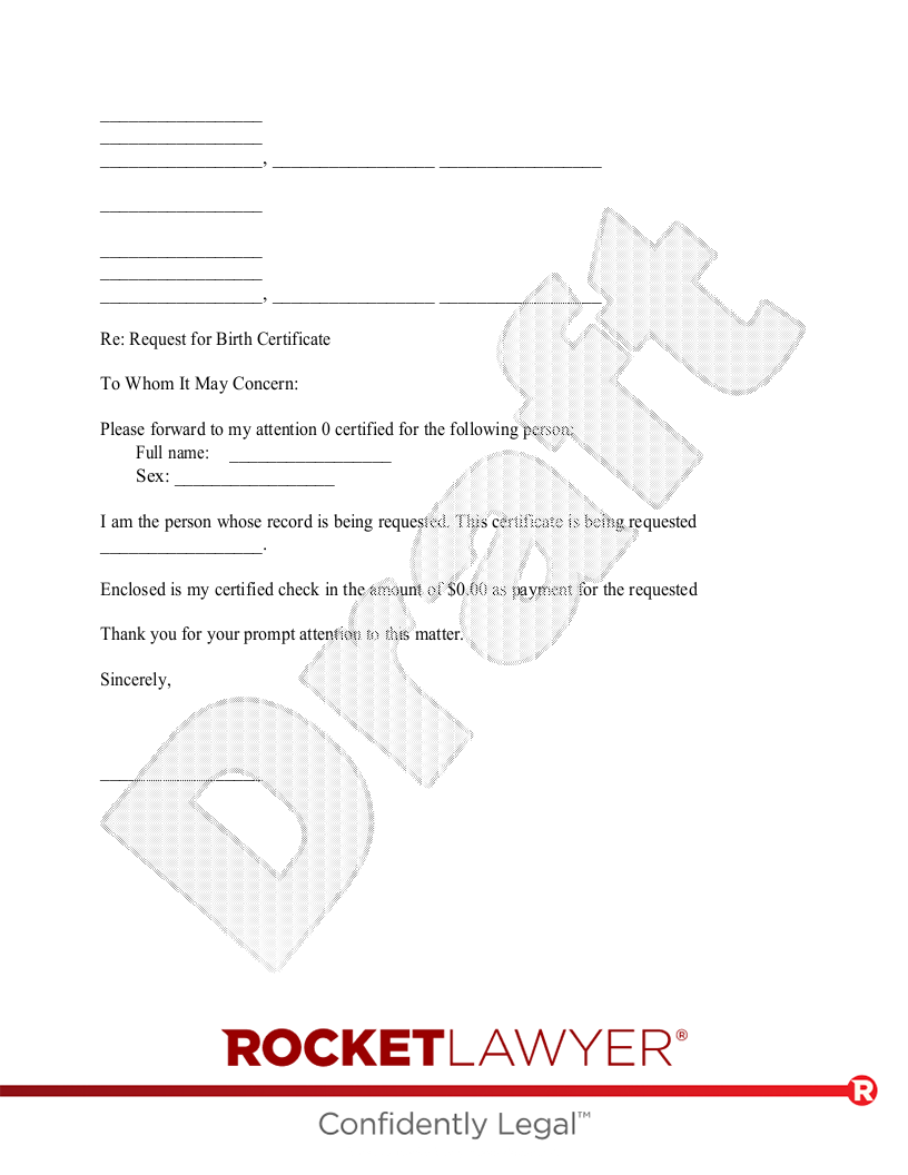 Birth or Death Certificates Request document preview