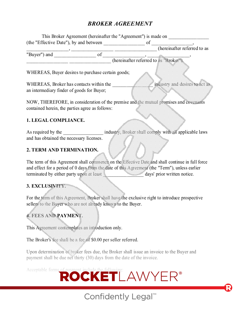 Broker Agreement document preview