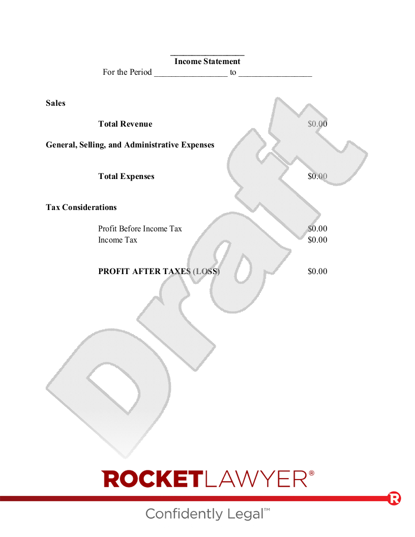 Business Financial Statement document preview