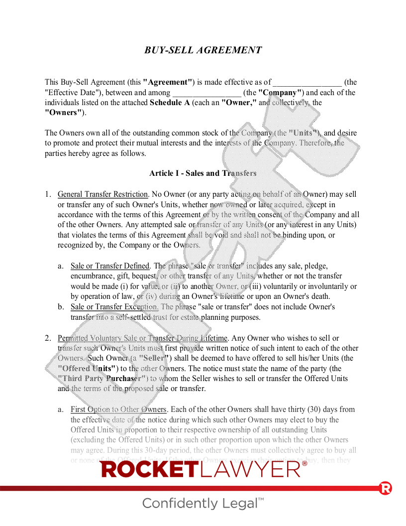 Buy-Sell Agreement document preview