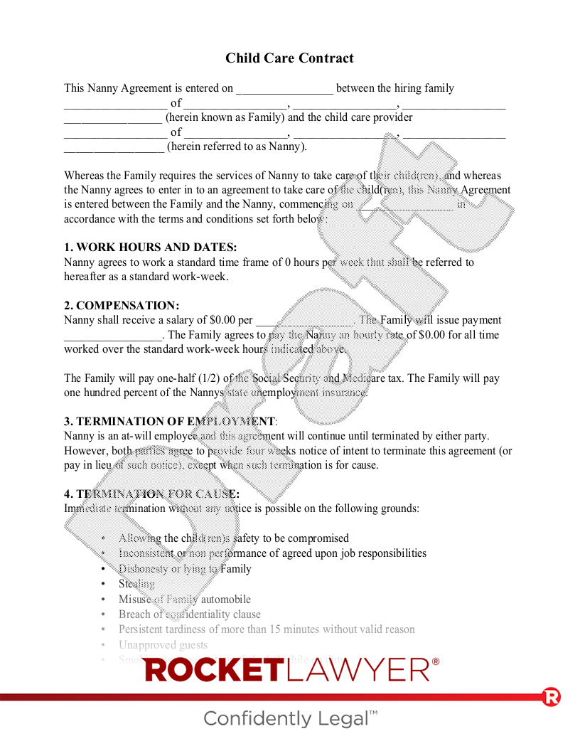 Start Your Child Care Contract