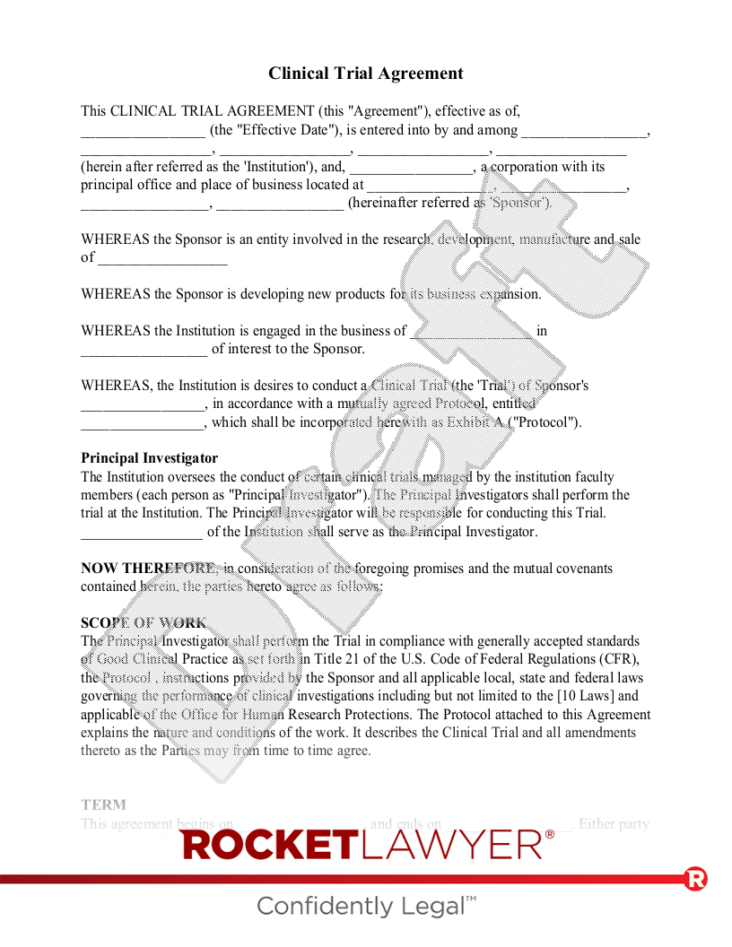 Clinical Trial Agreement document preview