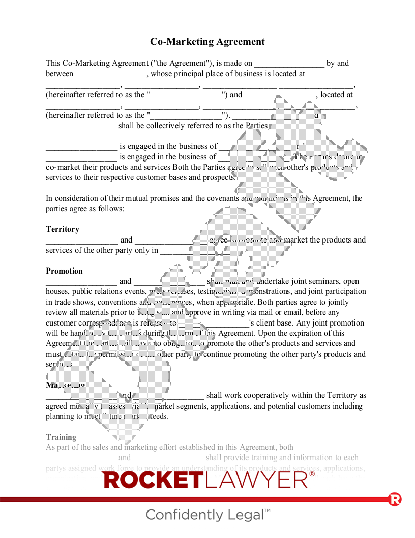 Co-Marketing Agreement document preview