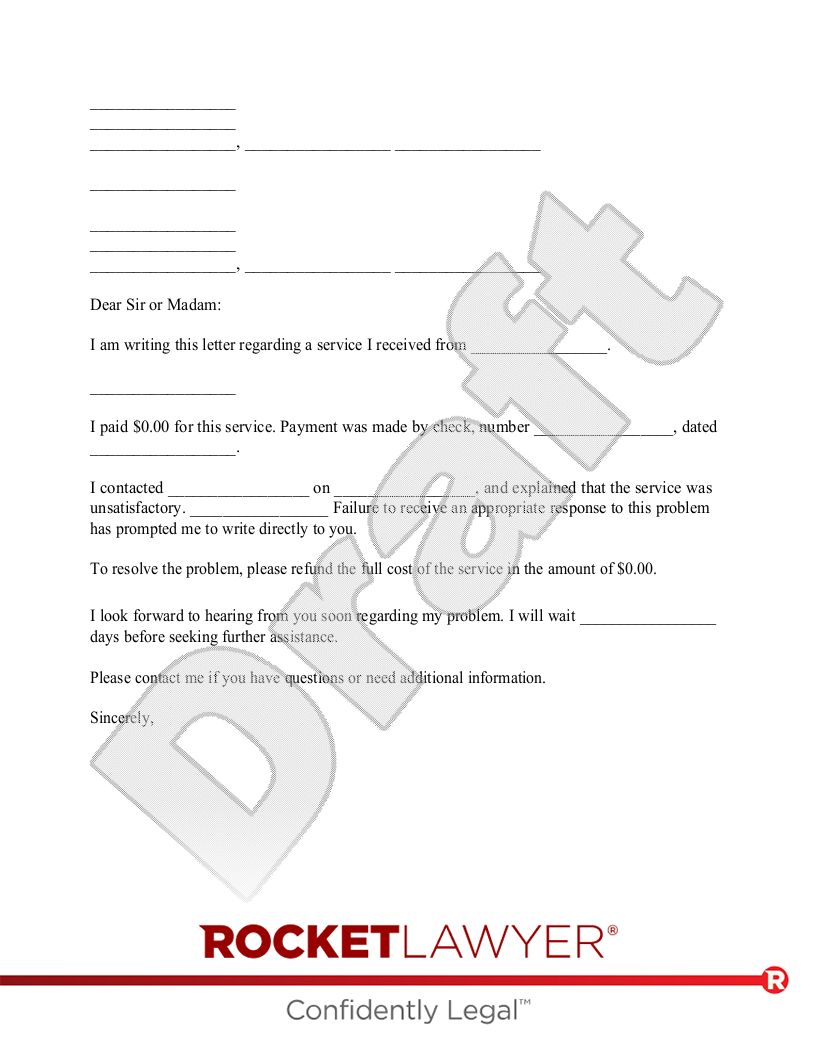 Complaint Letter to a Company document preview
