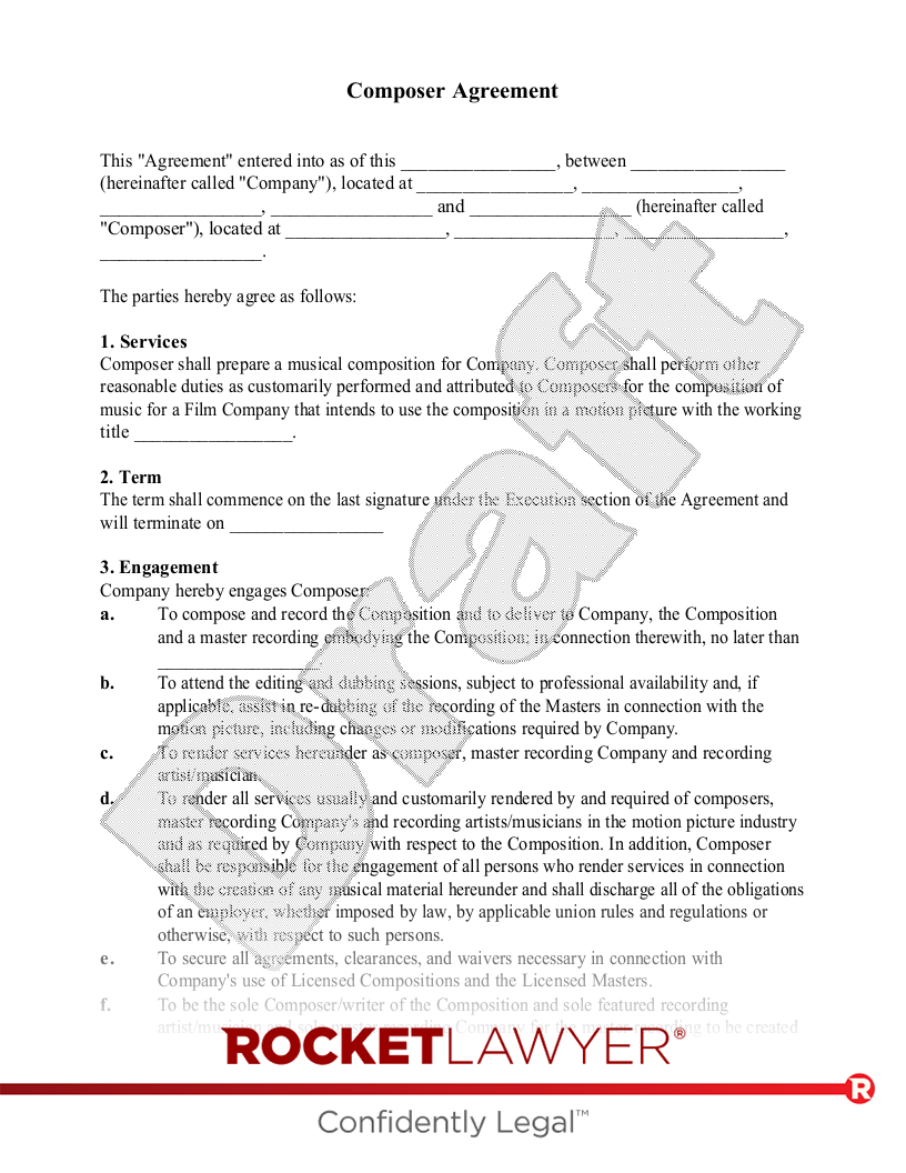 Composer Agreement document preview
